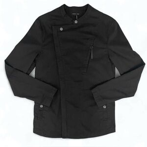 Helmut Lang Asymmetrical Black Zip-Up Moto Biker Motor Coat Shacket Jacket small